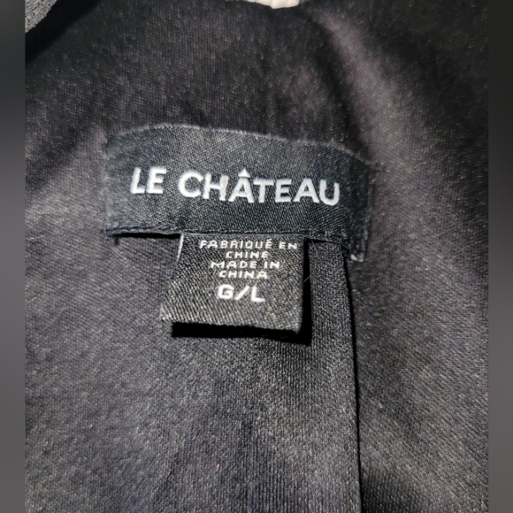 Le Chateau Black Semi Sheer Long Sleeve Tunic L - Picture 7 of 7